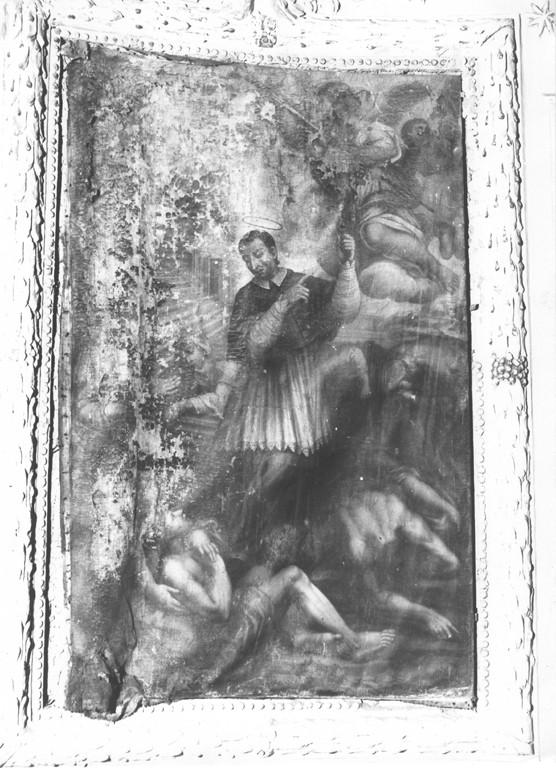 San Carlo Borromeo soccorre un appestato (dipinto, elemento d'insieme) - ambito laziale (seconda metà sec. XVII)
