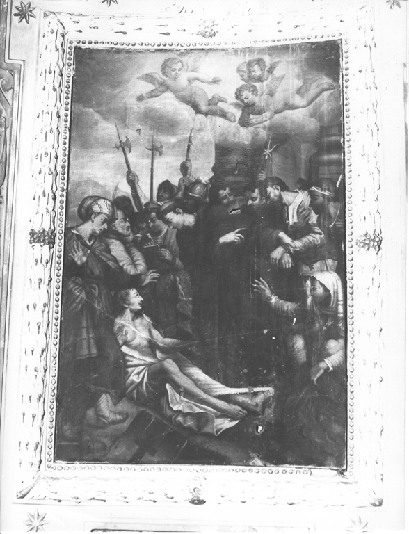Sant'Antonio da Padova resuscita un morto (dipinto, elemento d'insieme) - ambito laziale (seconda metà sec. XVII)