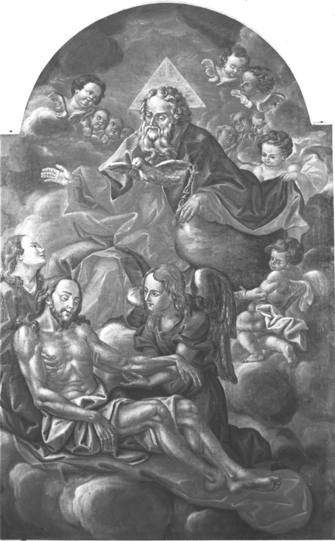 Cristo in pietà e angeli (dipinto) - ambito umbro-laziale (sec. XVI)