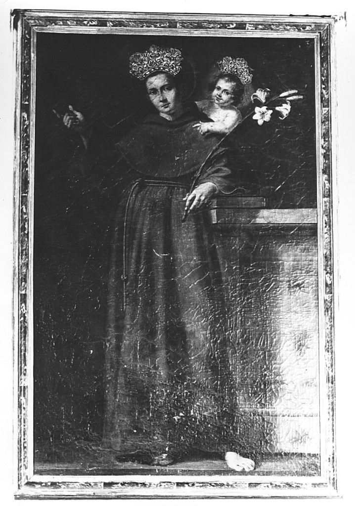 Sant'Antonio da Padova con il bambino (dipinto) di Manenti Ascanio (prima metà sec. XVII)