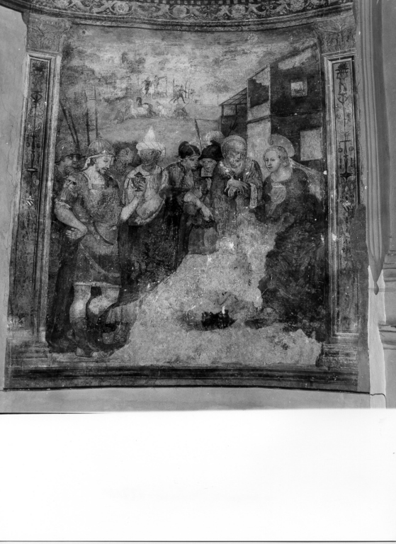 adorazione dei Re Magi (dipinto, complesso decorativo) - ambito laziale (terzo quarto sec. XVI)