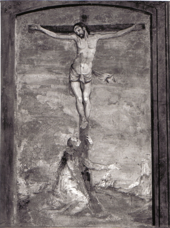 crocifissione di Cristo con Santa Maria Maddalena (dipinto) - ambito viterbese (sec. XVII)