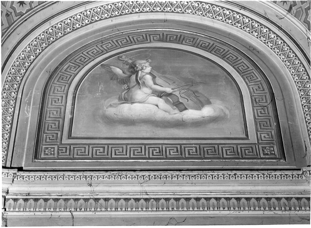 angelo musicante con viola (dipinto) di Cianti Michelangelo (fine sec. XIX)
