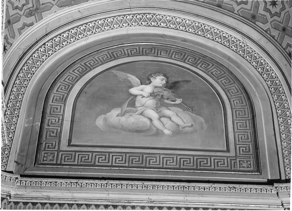 angelo musicante con violino (dipinto) di Cianti Michelangelo (fine sec. XIX)