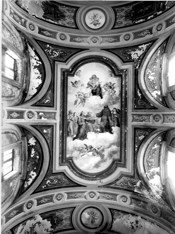 gloria di Santi francescani (decorazione pittorica, ciclo) di Cianti Michelangelo (ultimo quarto sec. XIX)