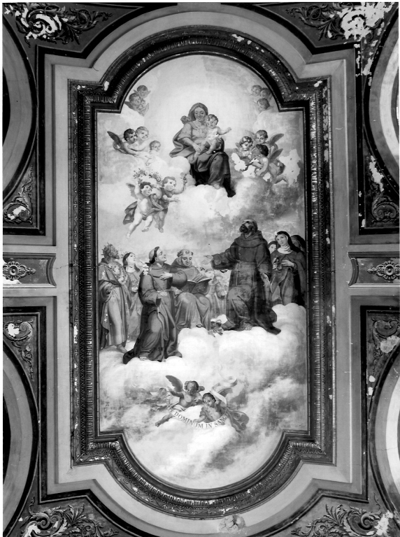 Madonna con Bambino in gloria e santi francescani (dipinto) di Cianti Michelangelo (ultimo quarto sec. XIX)
