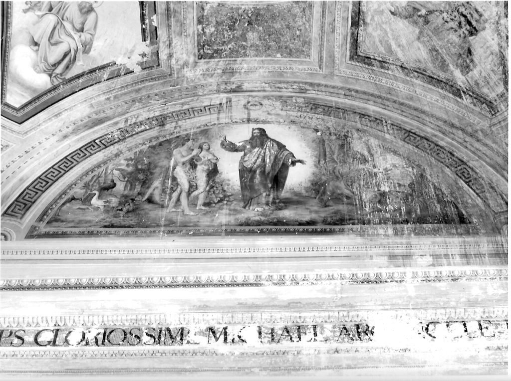 Dio benedice Adamo ed Eva (dipinto) di Cianti Michelangelo (ultimo quarto sec. XIX)