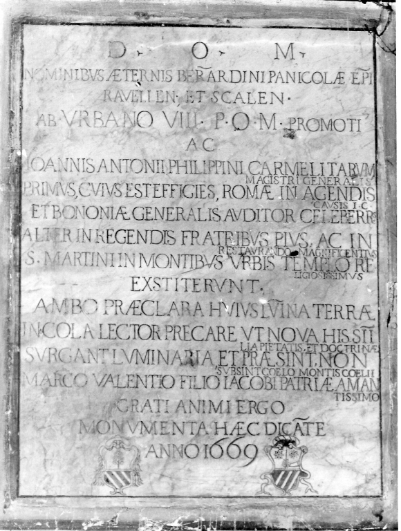 lapide commemorativa - ambito laziale (sec. XVII)