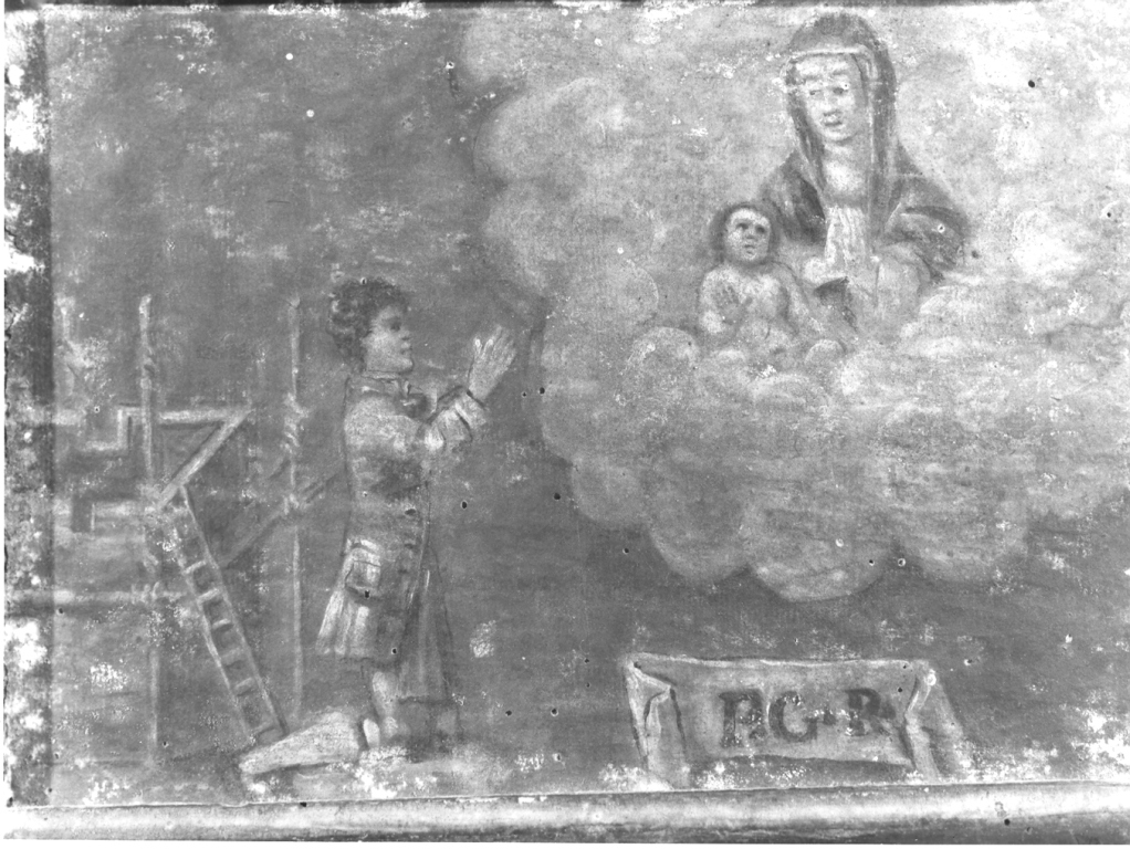 Madonna di Capo D'Acqua con bambino e offerrente (ex voto) - ambito laziale (sec. XVIII)