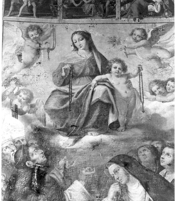 Madonna del Rosario ei SS. Caterina da Siena e Domenico di Guzman (dipinto) - ambito laziale (sec. XVII)