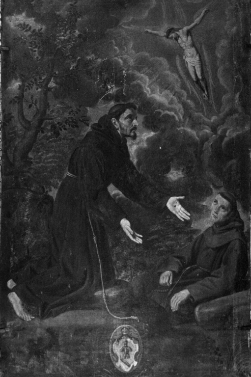 San Francesco d'Assisi riceve le stimmate (dipinto) di Solimena Francesco detto Abate Ciccio (maniera) (sec. XVII)