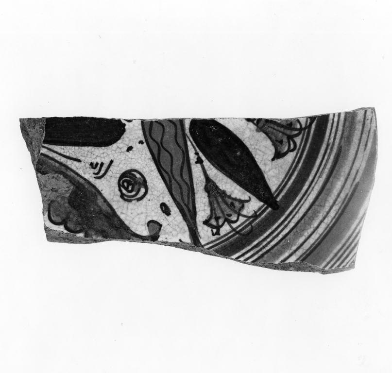 piatto, frammento - manifattura toscana (fine sec. XV)