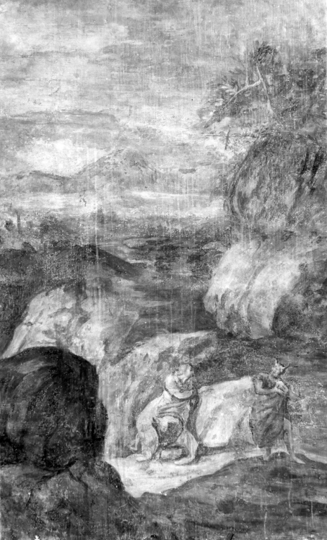 Cristo tentato da Satana (dipinto) di Romanelli Giovanni Francesco (maniera) (sec. XVII)