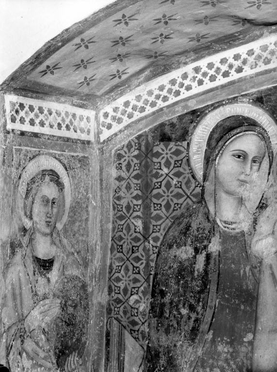 Madonna in trono con Bambino e Santa Cristina (dipinto) di De Ferraris Domenico di Giovanni (metà sec. XV)