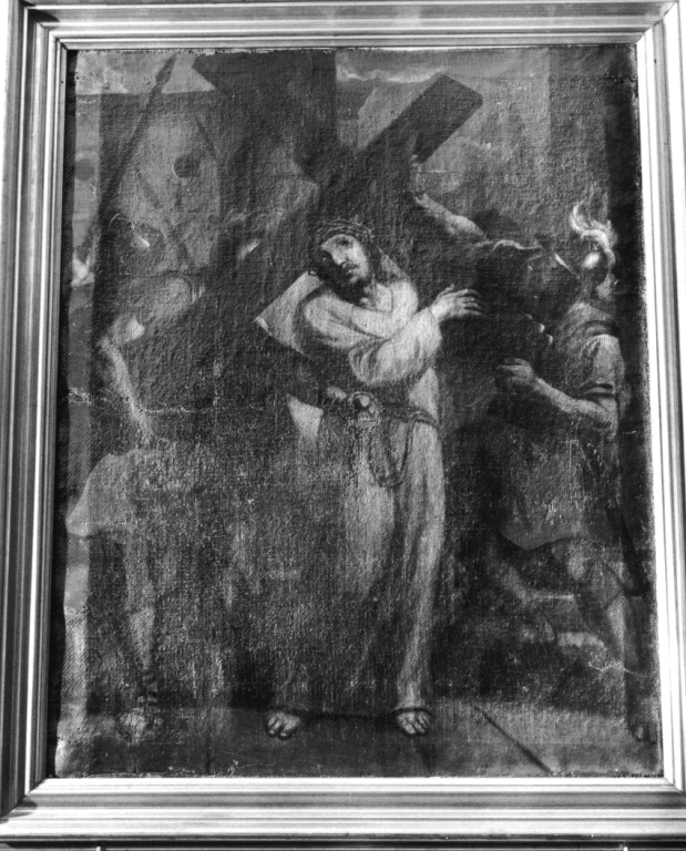 stazione II: Gesù caricato della croce (Via Crucis, ciclo) - ambito laziale (sec. XIX)