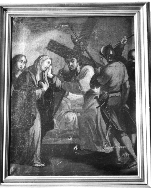 stazione IV: Gesù incontra la Madonna (Via Crucis, ciclo) - ambito laziale (sec. XIX)