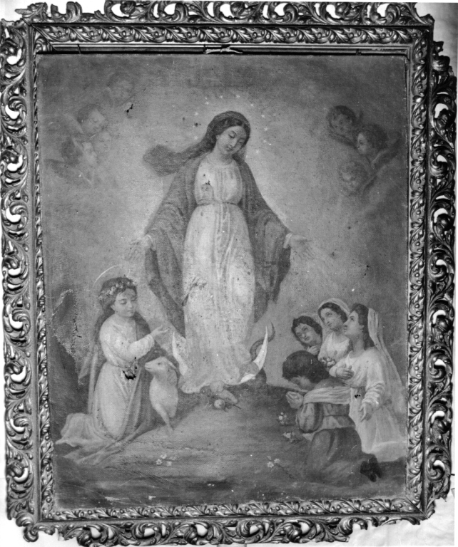 Madonna Immacolata, sant'Agnese e le figlie di Maria (dipinto) - ambito laziale (primo quarto sec. XX)