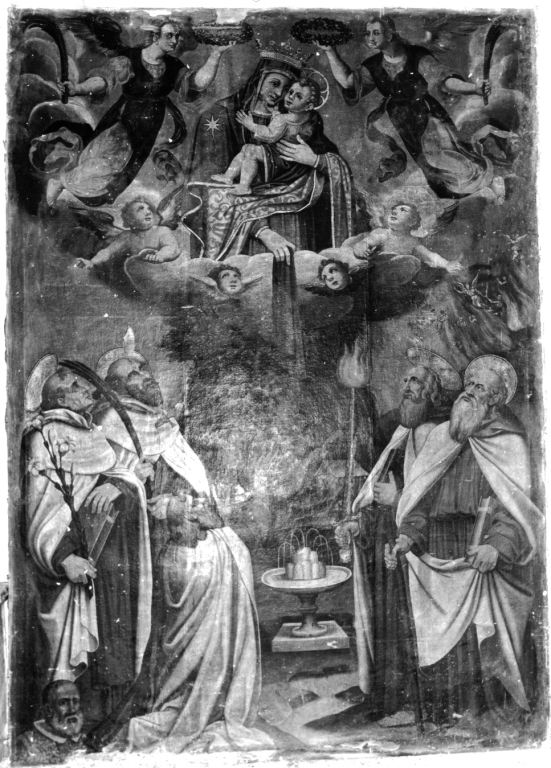 Madonna con Bambino e altri personaggi (dipinto) - ambito umbro (seconda metà sec. XV)