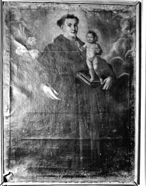 Sant'Antonio da Padova con il bambino (dipinto) - ambito laziale (prima metà sec. XIX)