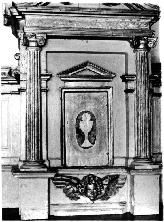 tabernacolo - a frontale architettonico - ambito laziale (sec. XVIII)