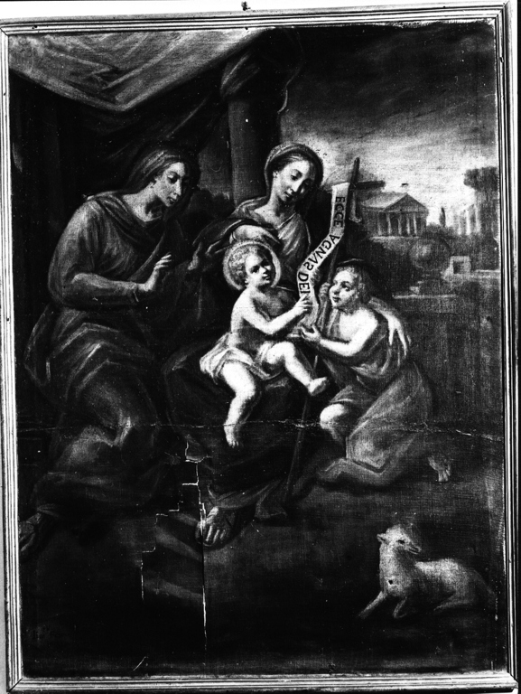 Madonna col Bambino, San Giovannino e Sant'Elisabetta (dipinto) - ambito viterbese (sec. XVIII)