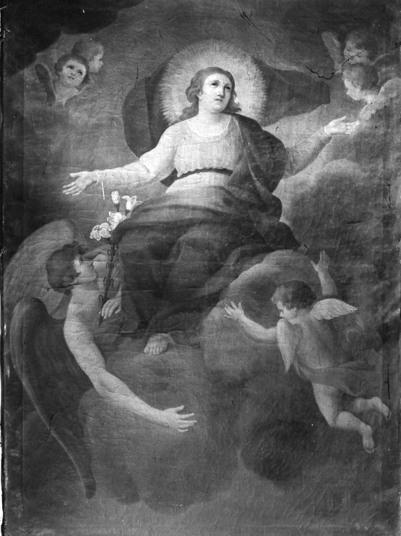 Madonna Assunta con angeli (dipinto) - ambito laziale (sec. XVIII)