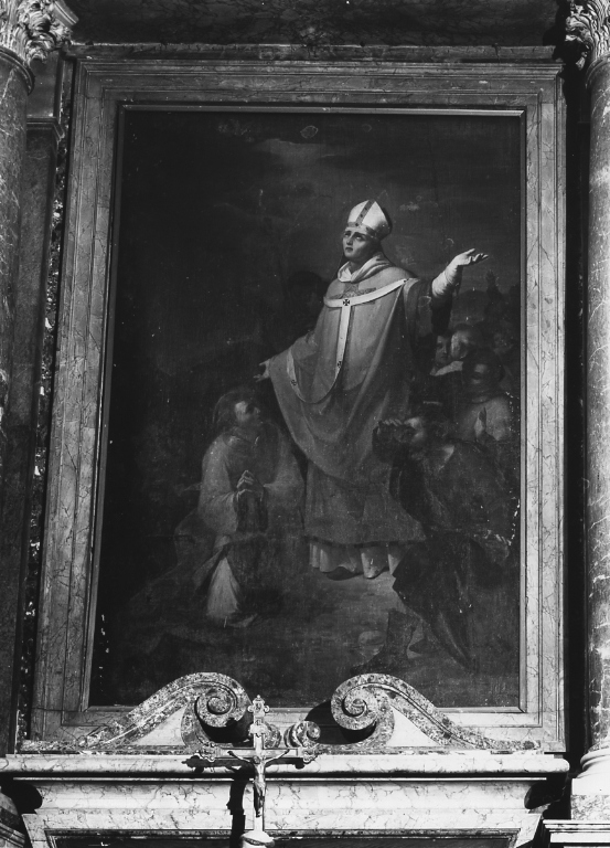 miracolo di San Geraldo (pala d'altare) di Zapponi Ippolito (sec. XIX)