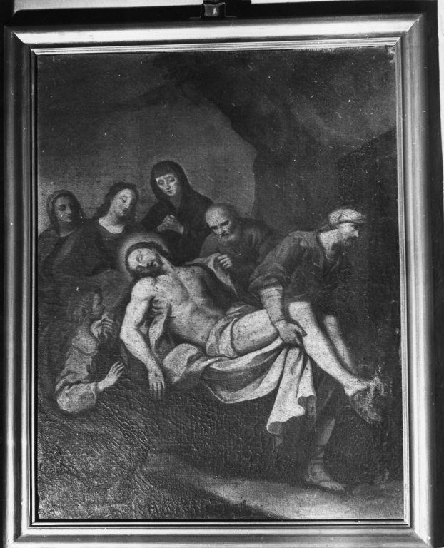 stazione XIV: Gesù deposto nel sepolcro (dipinto) - ambito laziale (sec. XVIII)