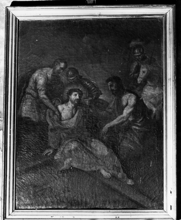 stazione X: Gesù spogliato e abbeverato di fiele (dipinto) - ambito laziale (sec. XVIII)