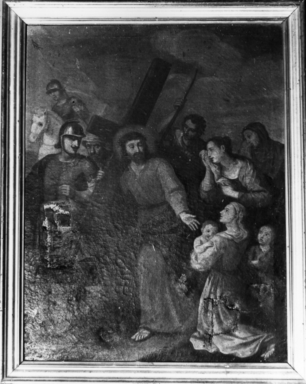 stazione VIII: Gesù consola le donne di Gerusalemme (dipinto) - ambito laziale (sec. XVIII)