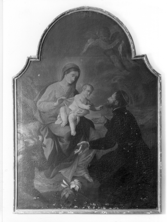 Madonna con Bambino e San Gaetano (dipinto) di Sarnelli Antonio (cerchia) (sec. XVIII)