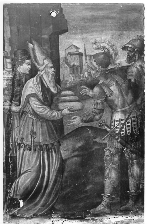 Davide riceve i pani sacri dal sacerdote Achimelek (dipinto) - ambito laziale (seconda metà sec. XVI)