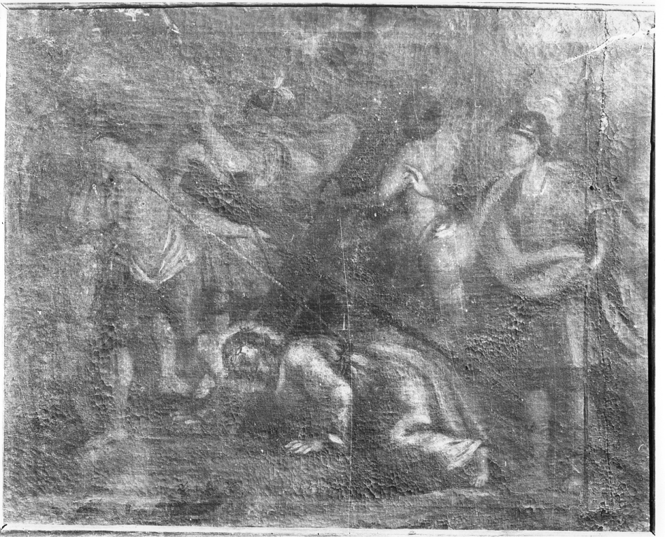 stazione IX: Gesù cade sotto la croce la terza volta (dipinto) - ambito laziale (sec. XVII)