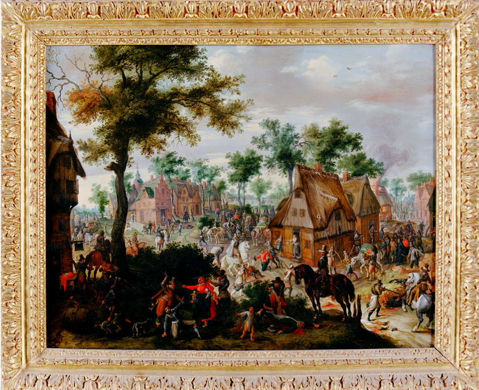 saccheggio di un villaggio (dipinto) di Snayers Peter (secc. XVI/ XVII)