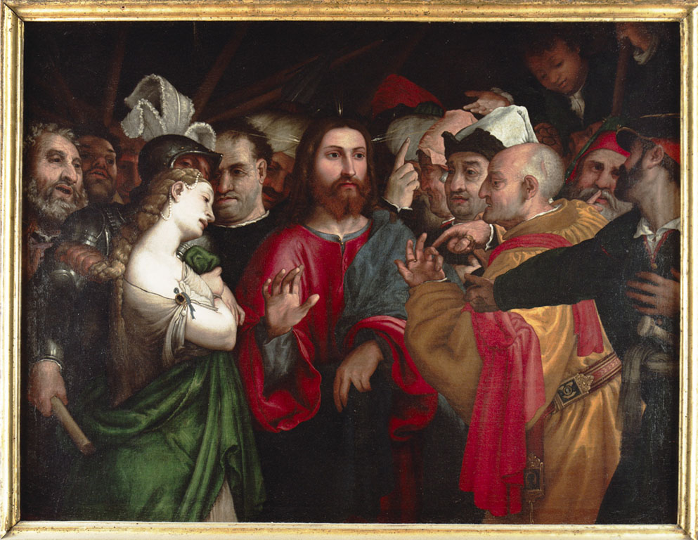 Cristo e l'adultera (dipinto) - ambito italiano (seconda metà sec. XVI)