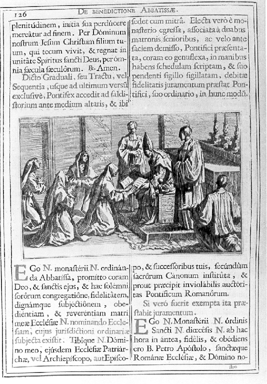 Benedizione dell'Abatessa (stampa) - ambito romano (sec. XVIII)