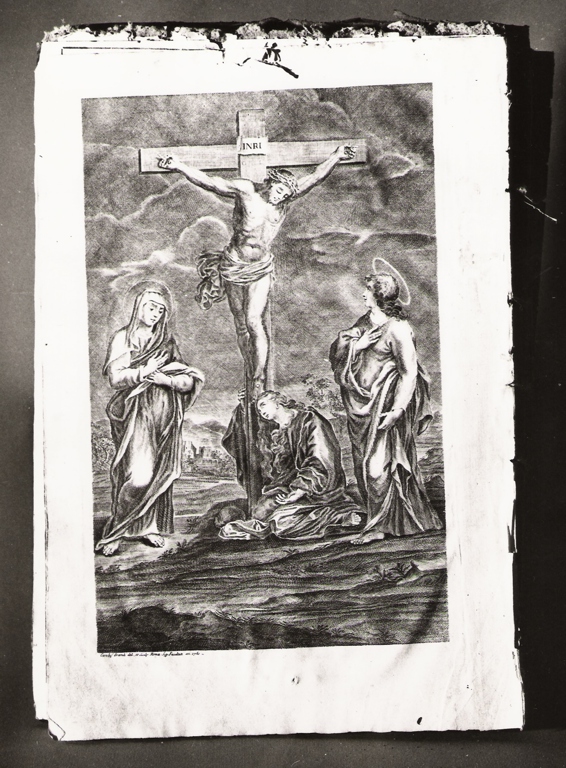 crocifissione di Cristo (stampa) di Grandi Carlo (sec. XVIII)