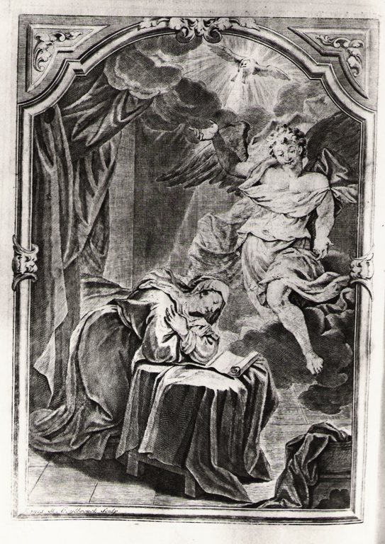 Annunciazione (stampa) di Heylbrouck Michael (prima metà sec. XVIII)