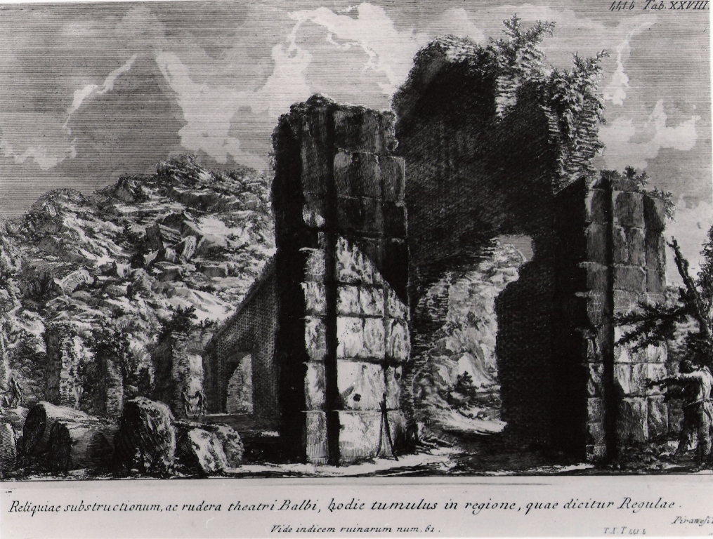 resti del teatro di Balbo (stampa, serie) di Piranesi Giovanni Battista (prima metà sec. XX)