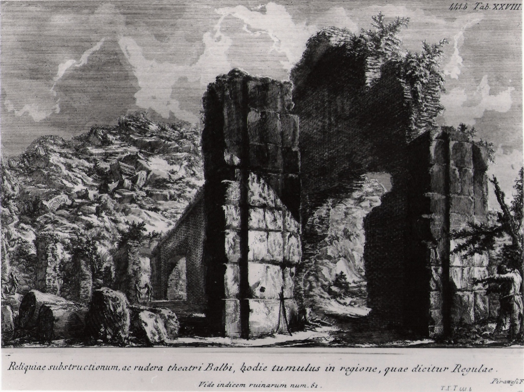 resti del portico di Septum Iulium (stampa, serie) di Piranesi Giovanni Battista (prima metà sec. XX)