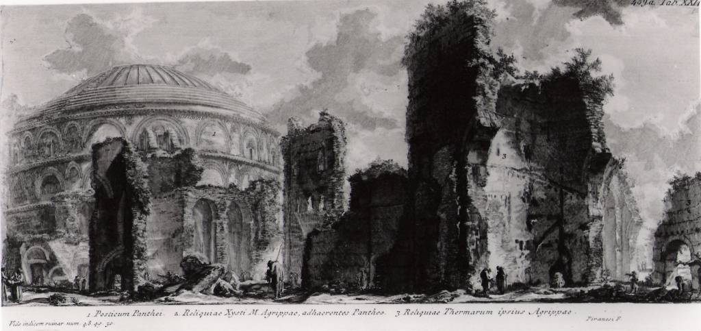 veduta posteriore del Pantheon (stampa, serie) di Piranesi Giovanni Battista (prima metà sec. XX)