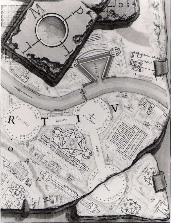 mappa di Campo Marzio dell'antica Roma (stampa, elemento d'insieme) di Piranesi Giovanni Battista (prima metà sec. XX)
