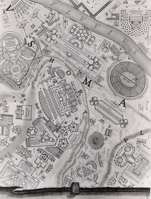 mappa di Campo Marzio dell'antica Roma (stampa, elemento d'insieme) di Piranesi Giovanni Battista (prima metà sec. XX)