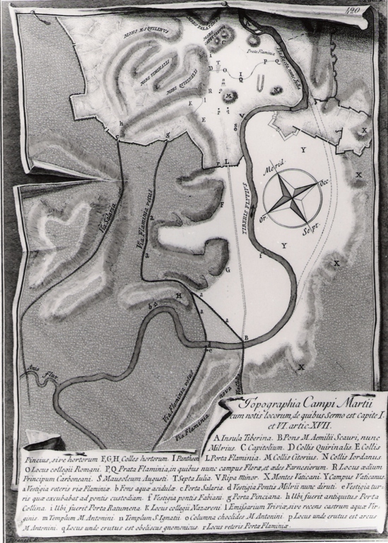 topografia del Campo Marzio (stampa, elemento d'insieme) di Piranesi Giovanni Battista (prima metà sec. XX)