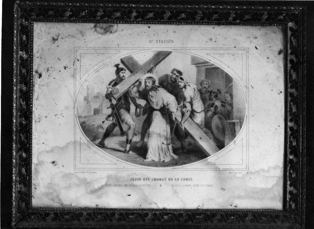 stazione II: Gesù caricato della croce (stampa, serie) - ambito italiano (inizio sec. XX)