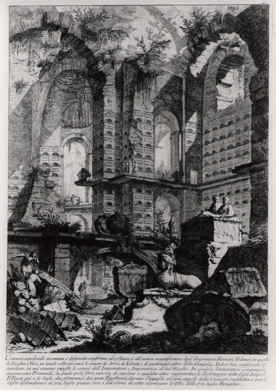camera sepolcrale (stampa) di Piranesi Giovanni Battista (prima metà sec. XX)