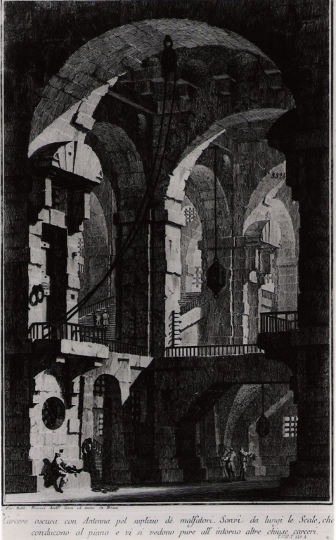 carcere oscuro (stampa) di Piranesi Giovanni Battista (prima metà sec. XX)