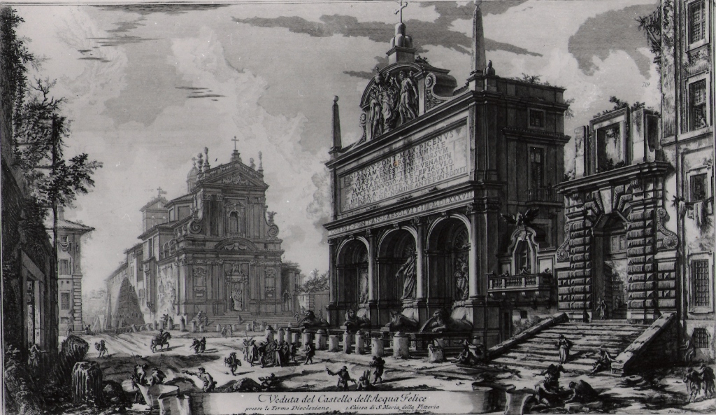 veduta della fontana dell'Acqua Felice (stampa) di Piranesi Giovanni Battista (prima metà sec. XX)