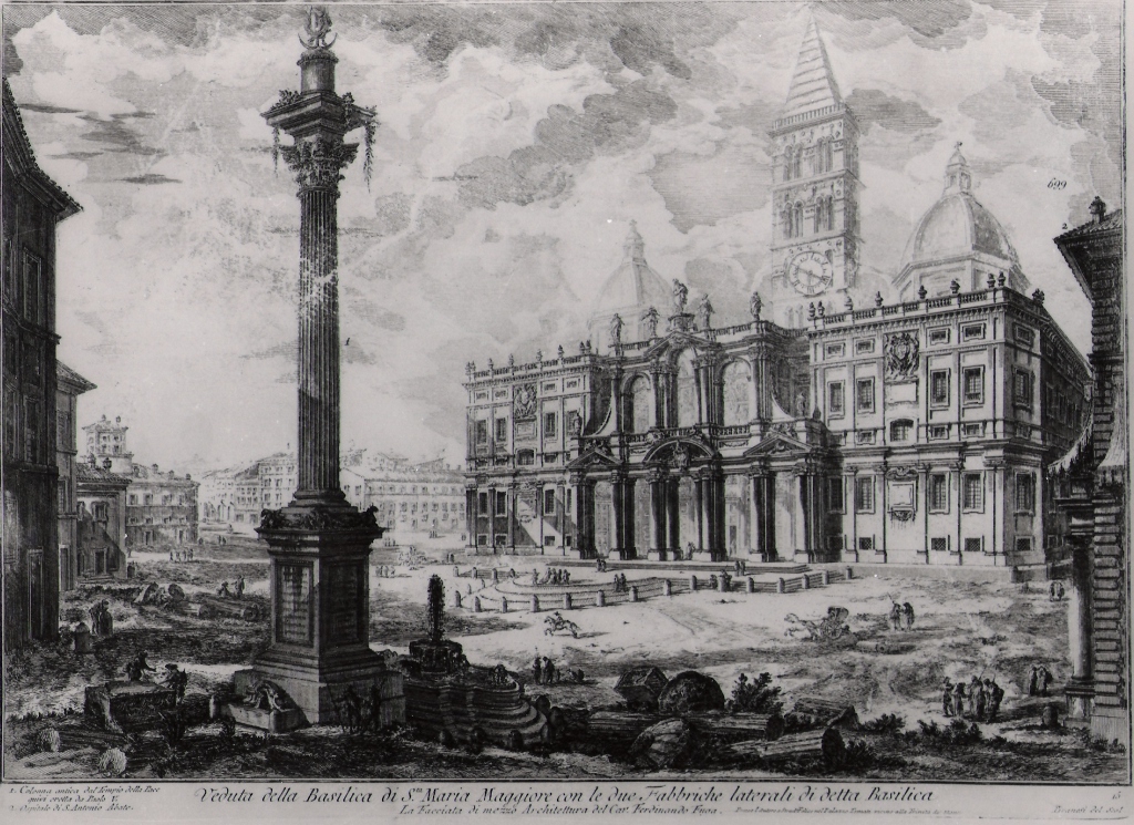 veduta della basilica di Santa Maria Maggiore (stampa) di Piranesi Laura (prima metà sec. XX)