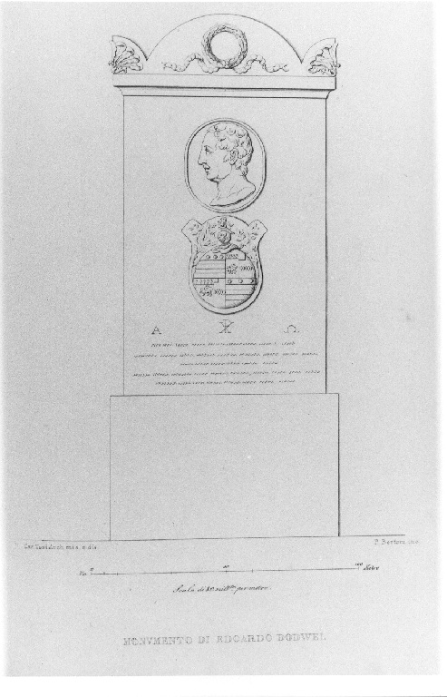 Monumento di Edoardo Dodwel (stampa smarginata, serie) di Bertoni Pio, Tosi Francesco Maria (sec. XIX)